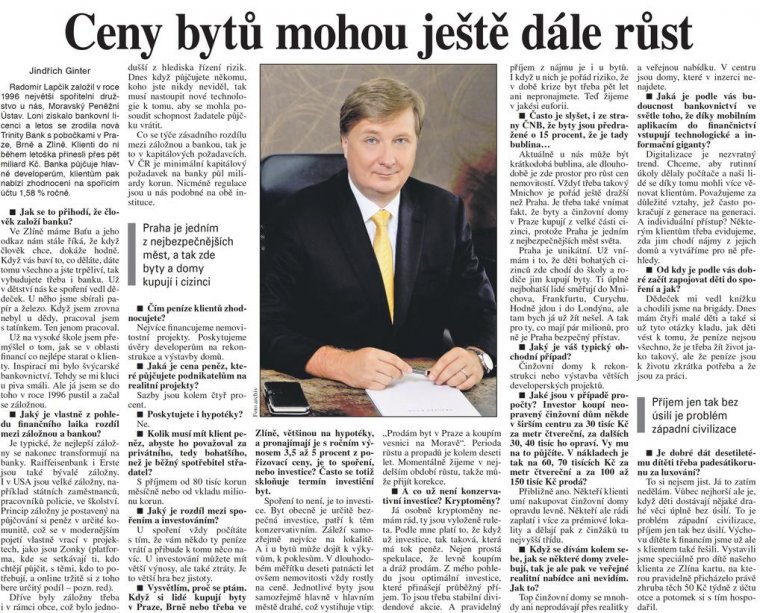Rozhovor s&nbsp;Radomírem Lapčíkem v&nbsp;Právu