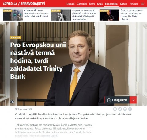Rozhovor s&nbsp;Radomírem Lapčíkem v&nbsp;MF Dnes